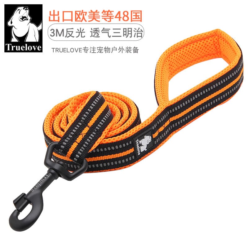 Truelove coleira de caminhada para cães, não estrangular, coleira de mão para cães médios e grandes, camada dupla, elást