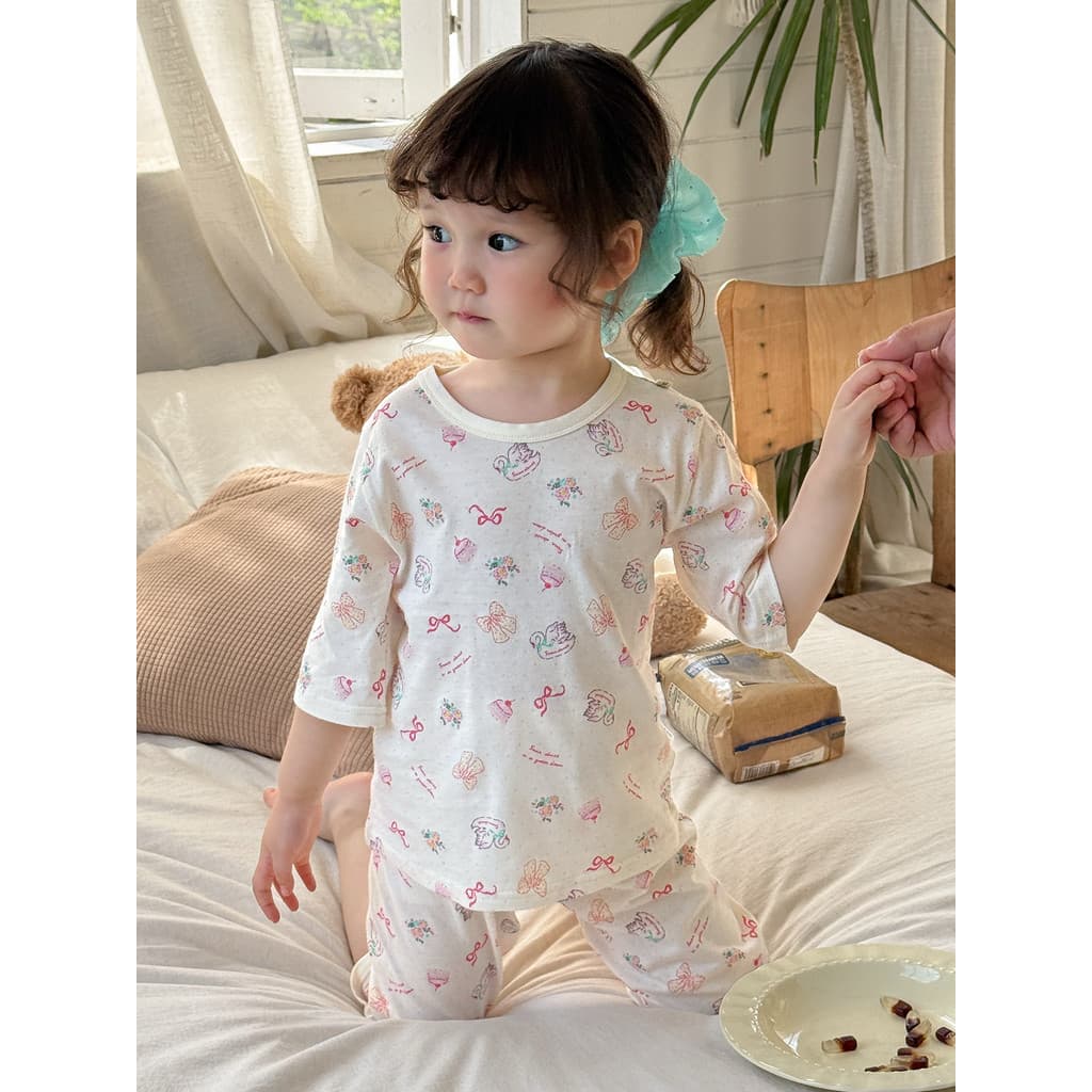Conjunto de pijamas infantis de verão estilo fino de algodão puro roupas para casa de meninas roupas de ar condicionado