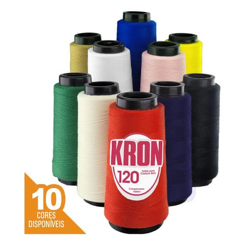 Linha De Costura Kron Cone 1500m Kit Costureira Com 10 Cores Kit 10 Cores