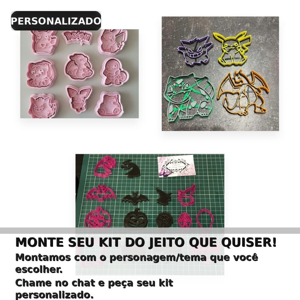 Kit3 Forminhas Cortador Biscoito Decorado Personalizado Cookie Cutter cozinha bolos biscoitos formas utensílios cozinha