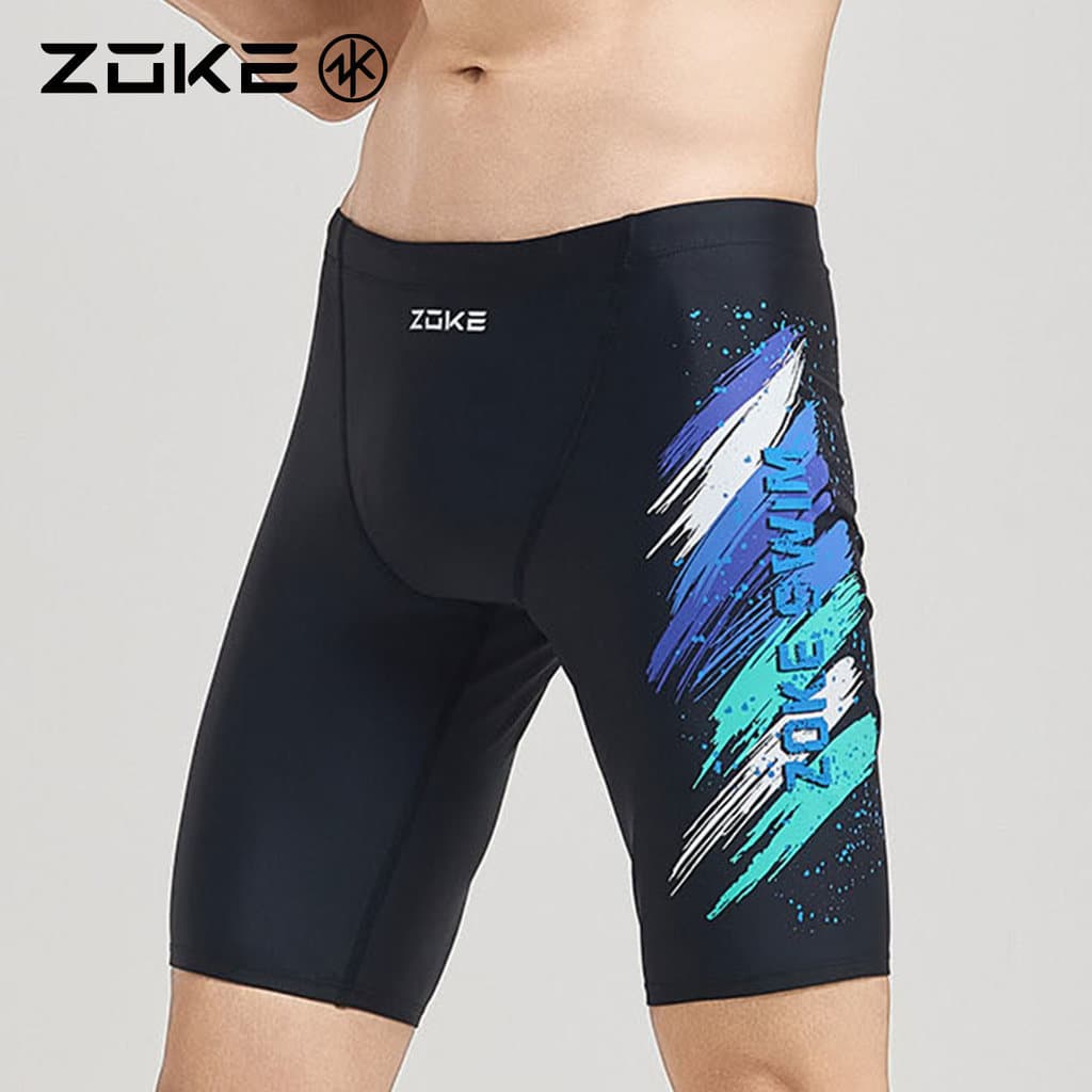 Zhuke calção de banho masculino novo estilo profissional corrida piscina dedicada juventude cinco pontos mais grande cal