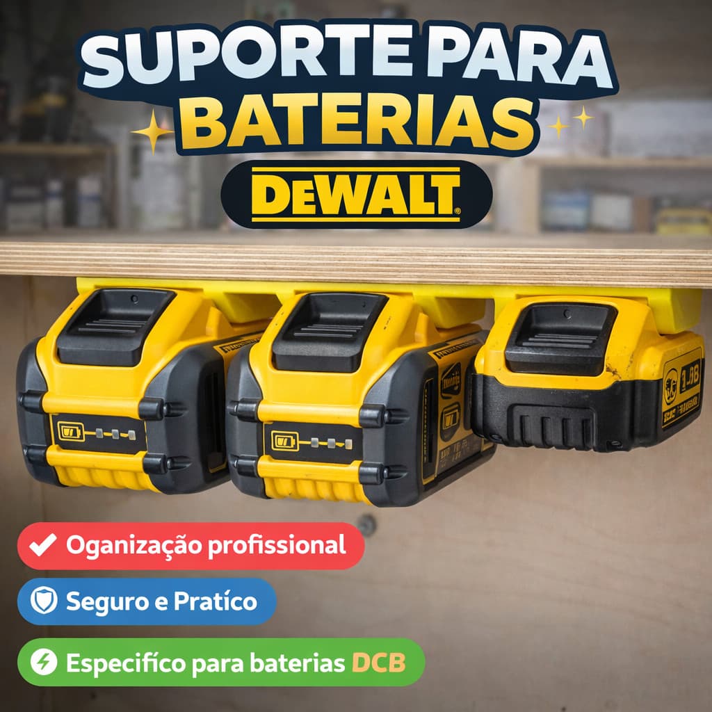 Suporte para 1  2 ou mais Baterias – Compatível com Baterias DeWalt Parafusadeira suporte Baterias 20v 12v 24v
