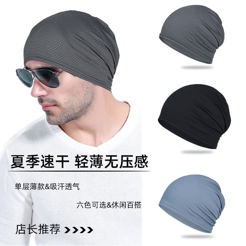 Boné de cabeça de secagem rápida de verão masculino de camada única fino pulôver boné forro de capacete ciclismo lenço d