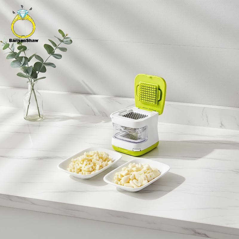 [BANY] Mini Picador Manual De Alho Portátil Prensa Ralador Com Caixa De Armazenamento Para Dormitório Estudantil Cozinha