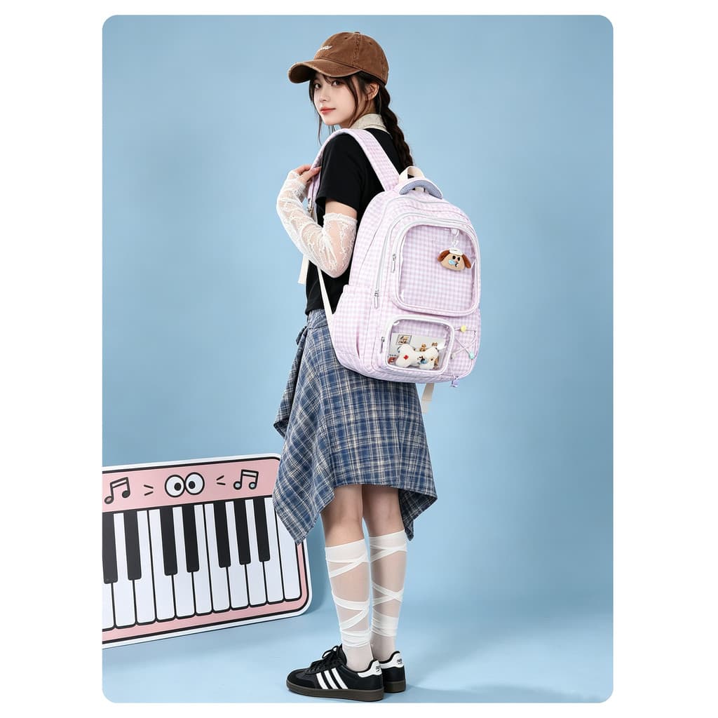 Mochila escolar estudante do ensino médio feminino 2026 novo estilo saco de dor moda feminina mochila All-Match grande c