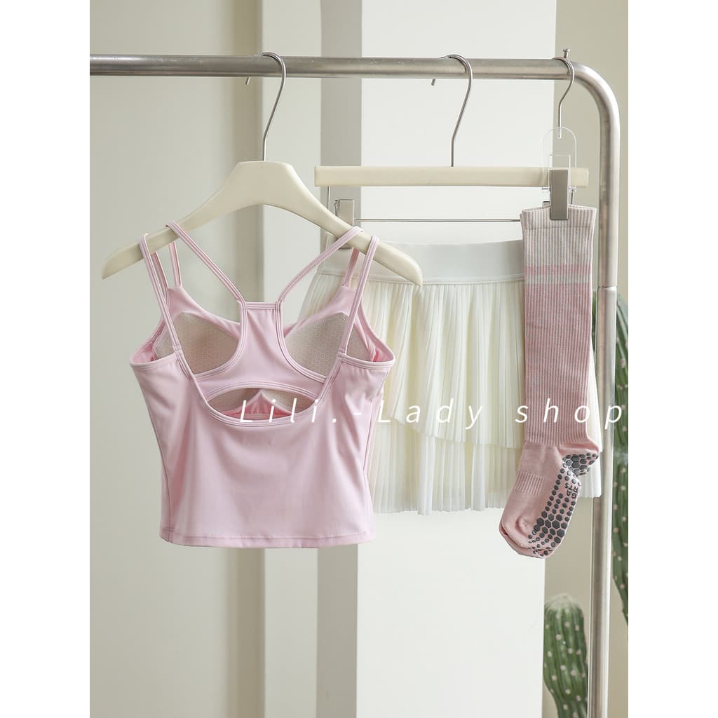 Yoga Wear terno feminino com almofada no peito High-End sentido Pilates treinamento superior ginásio dedicado correndo c
