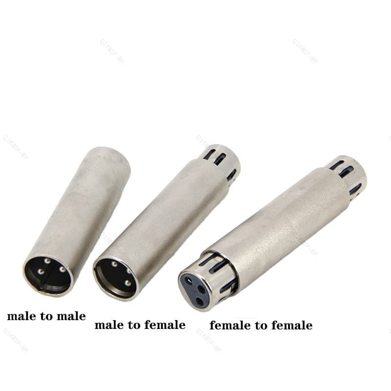 1 Pçs 3 Pinos Xlr Macho Fêmea Para Adaptador De Microfone De Áudio Conector 3pin BR16B