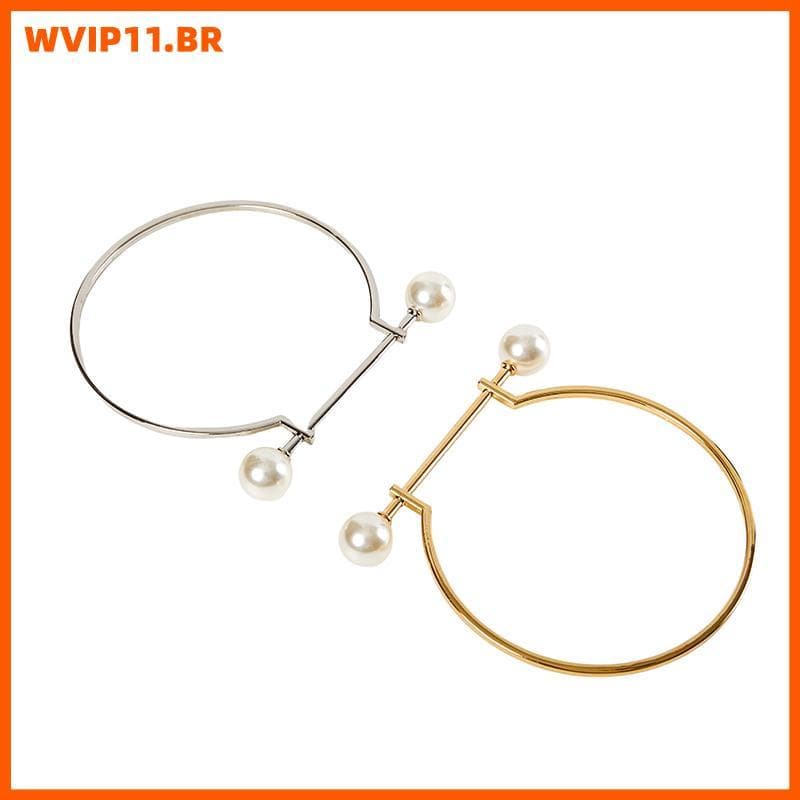 WVIP Metal Círculo Bolsa Alça Suporte De Substituição Imitação De Pérola DIY Acessório BR