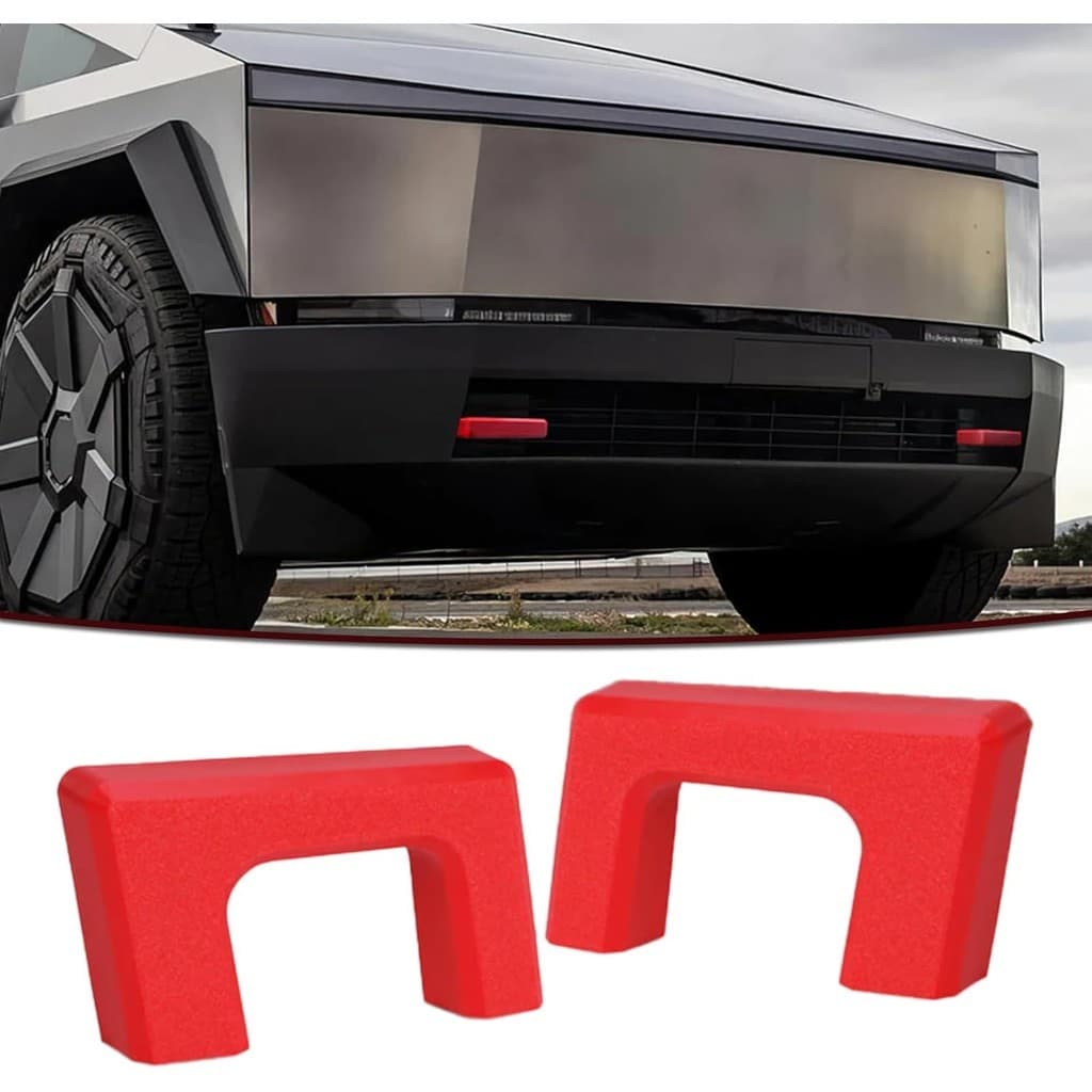 2 Pçs Ganchos De Reboque Dianteiro Cobre Para Cybertruck Silicone Capa Protetora Tesla Acessórios 2024 2025 (Vermelho)