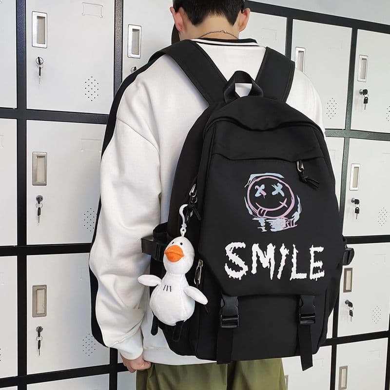 Mochila escolar masculina Graffiti impressão mochila novo estilo versão coreana Casual mochila de grande capacidade masc