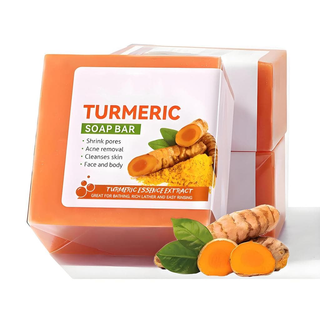 Sabonete Natural de Cúrcuma, Sabonete Artesanal de Cúrcuma Pura para Rosto e Corpo, Corretor para Remover Acne, Cravos e