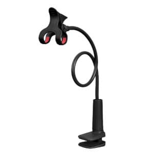 Suporte flexível para celular com braço articulado para cama, suporte maleável para assistir vídeos, suporte com grampo