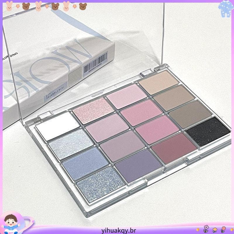 1566 Coleção Pessoas Azul Gelo Fumado Rosa Roxo Azul Prata Perolado Fosco Glitter Combinação Corte Maquiagem para os Olh