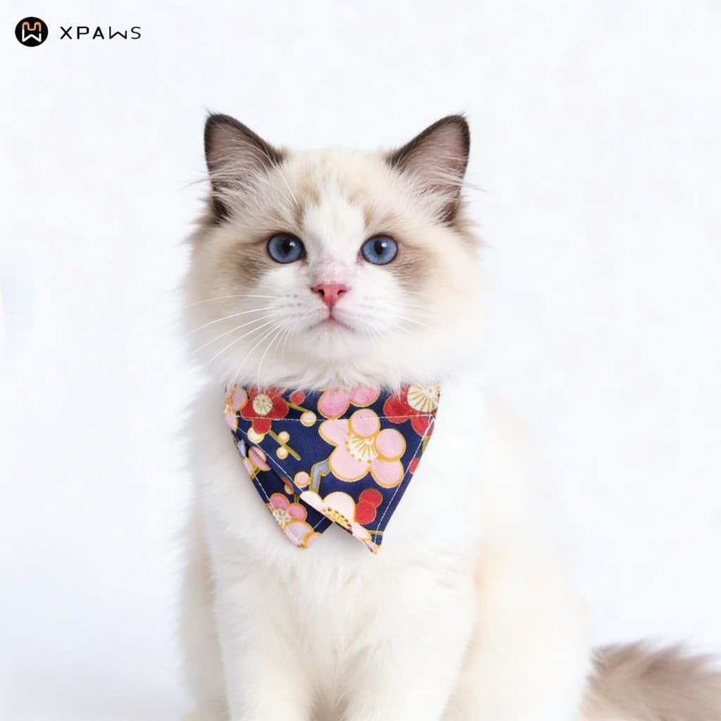 XPAWS gato bonito babador Saliva toalha estilo japonês Pet triângulo cachecol gato babador gravata borboleta acessórios
