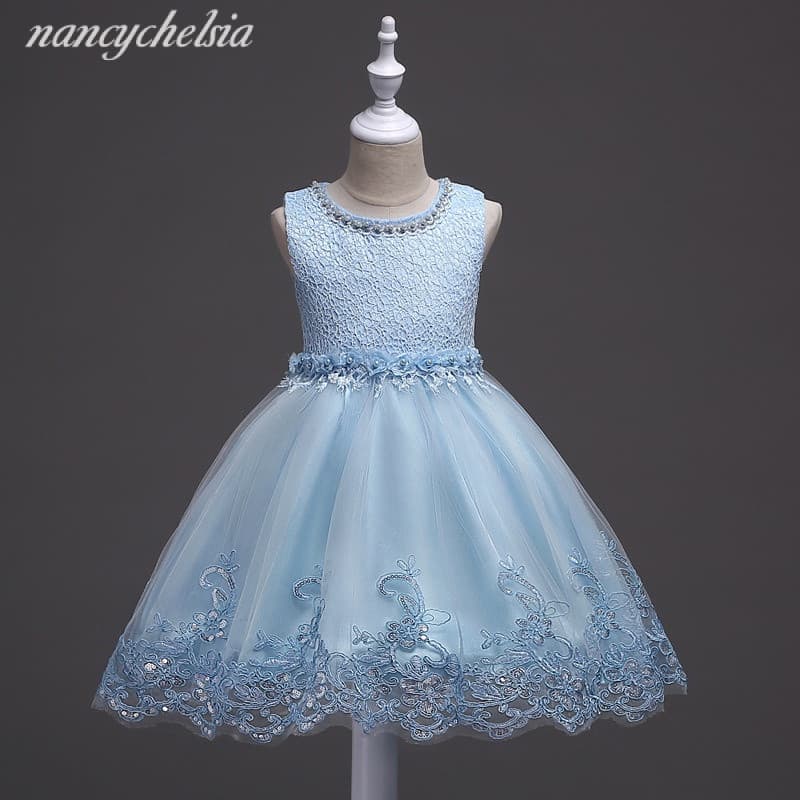 Vestido de Batizado para Crianças de 1 a 9 Anos, Tule, Princesa, Festa de Aniversário, Rosa 3841