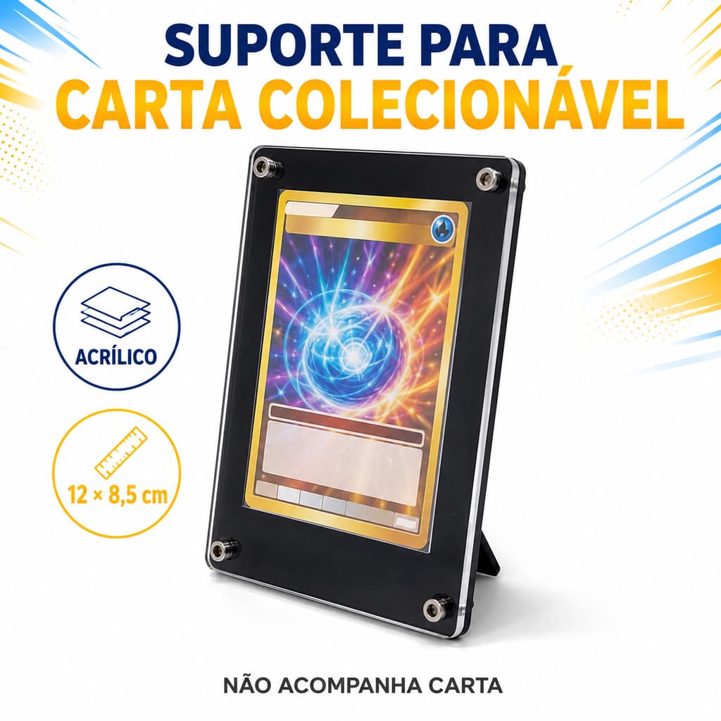 Suporte Expositor para Carta Pokémon TCG em Acrílico com Base