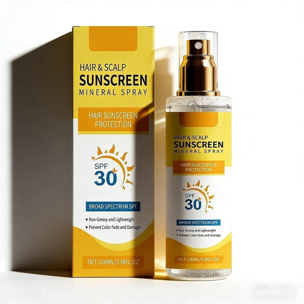 Spray Protetor Solar para Couro Cabeludo FPS 30 - Protetor Leve para Cabelos e Couro Cabeludo Tingidos/Com Mechas, Bloqu