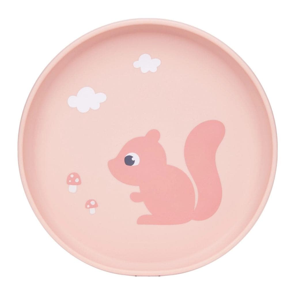PRATINHO EM SILICONE COM VENTOSA CLOUDY ESQUILO - ROSA - BUBA
