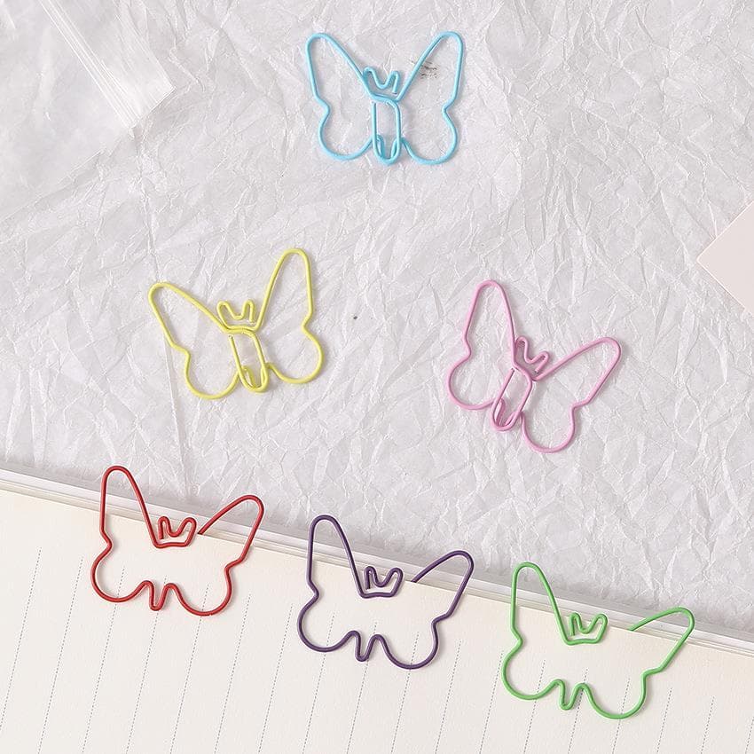 Bonito borboleta cor clipe de papel material de escritório criativo clipe de papel marcador clipe de papel
