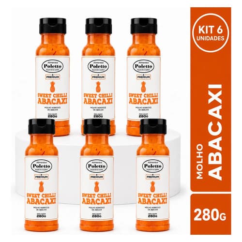 Kit 6 Molhos Abacaxi Churrasco Agridoce Sweet Chilli - 280g