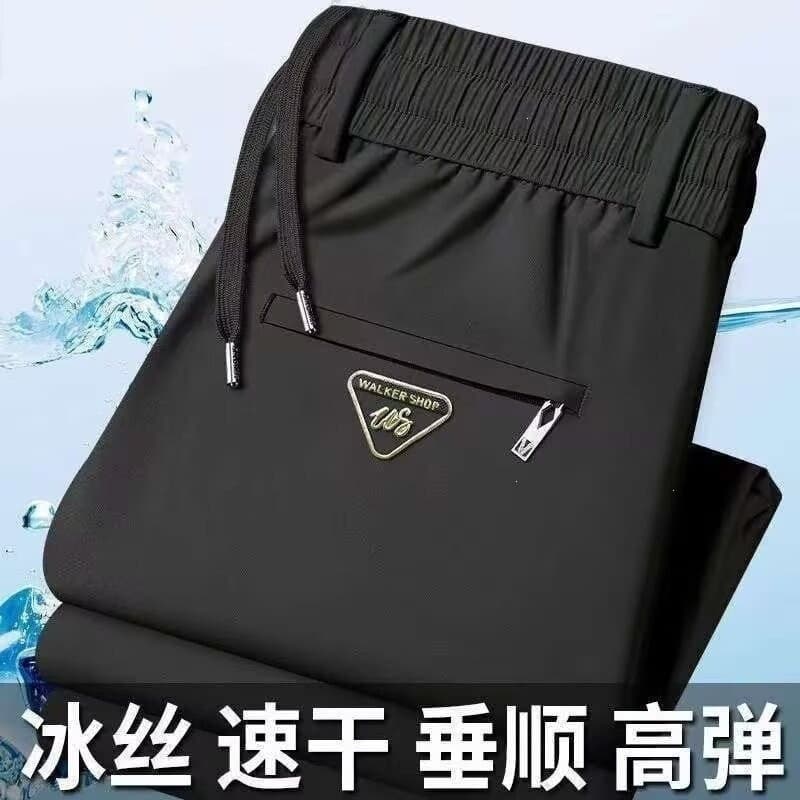 Calças finas de verão soltas calças retas calças esportivas verão pai calças casuais All-Match calças masculinas verão