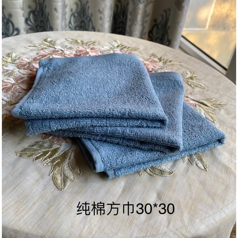 Toalha quadrada de algodão puro, toalha pequena para jardim de infância, 30*30cm, 35g, lenço absorvente, 5 Yuan, 3 peças