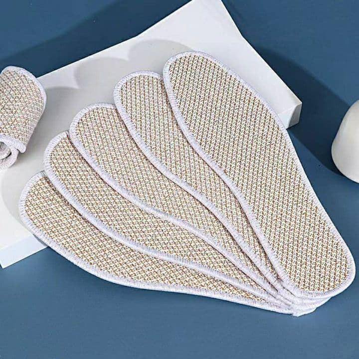 Novo produto embalagem oposta palmilha de linho absorvente de suor fragrância macia e confortável palmilha unissex fábri