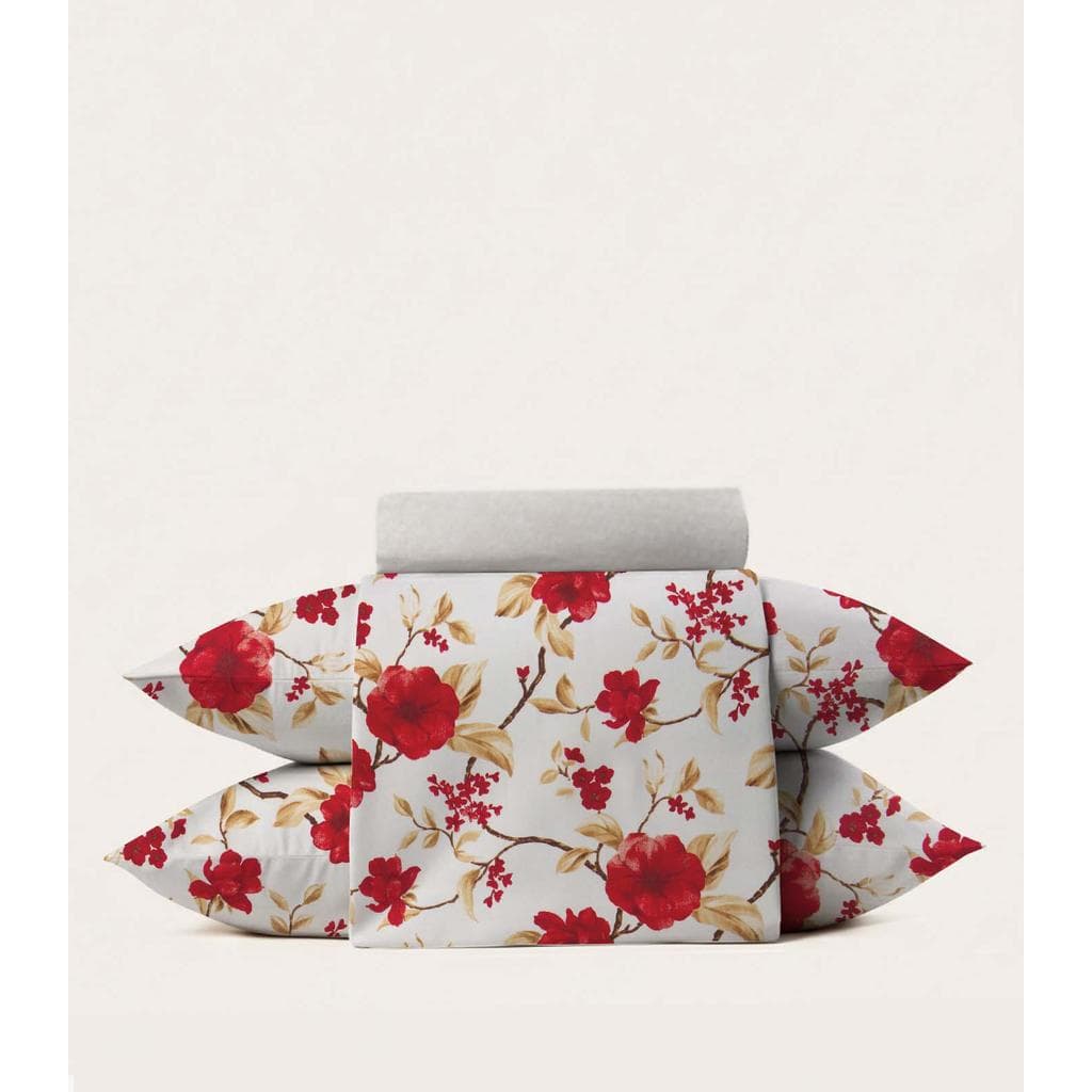 Jogo De Cama 3 Peças Supercal Solteiro Corttex Vermelho