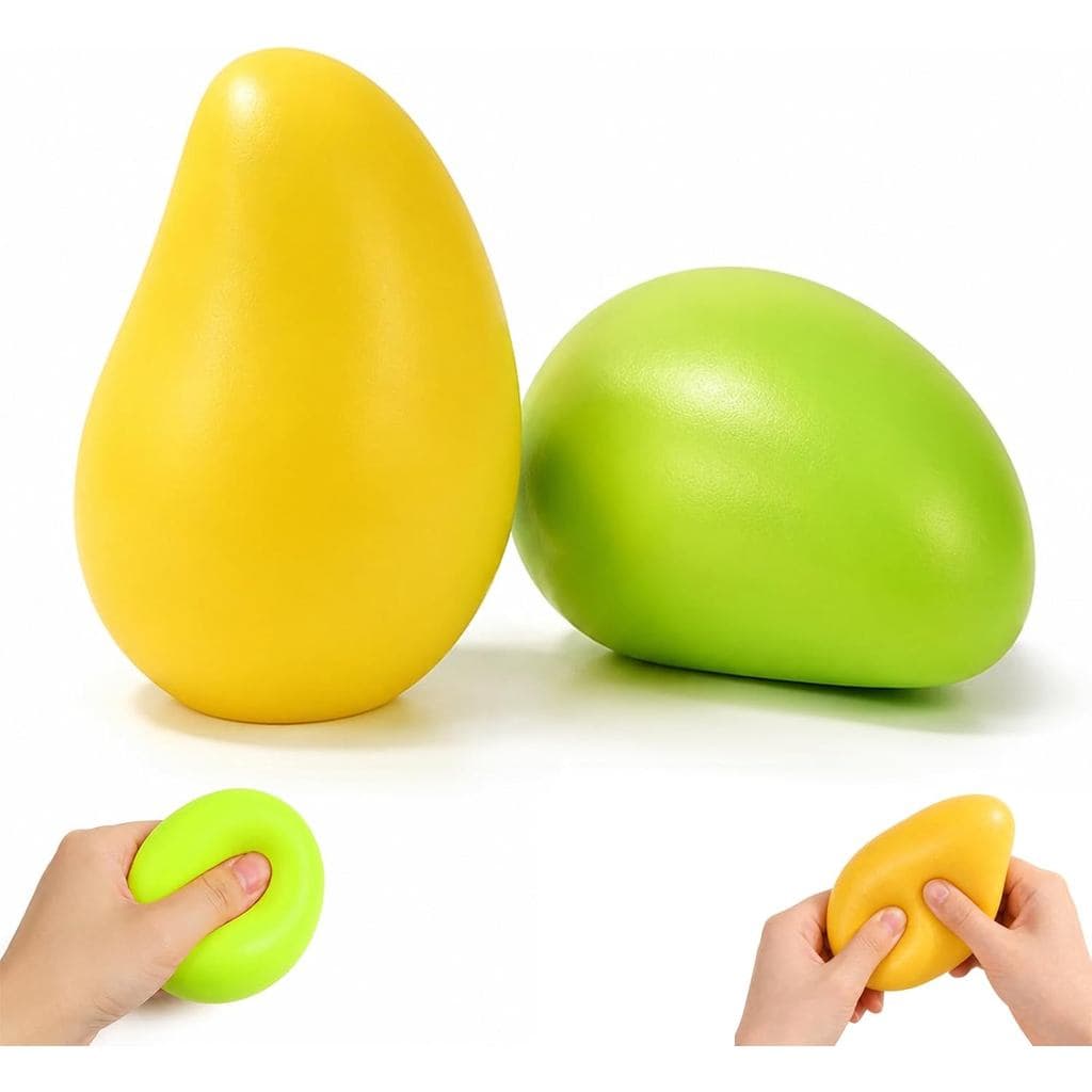 2 Bolas Antiestresse Squishy em Forma de Manga, Termocromáticas de Verde para Amarelo |   Espuma de rápida recuperação,