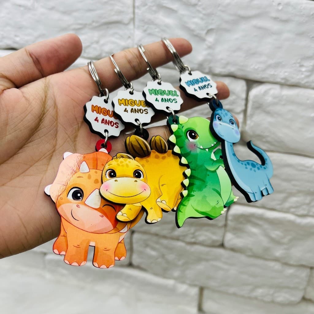 Dino Baby Kit 40 Chaveiros (10 de cada) Lembrancinha Infantil