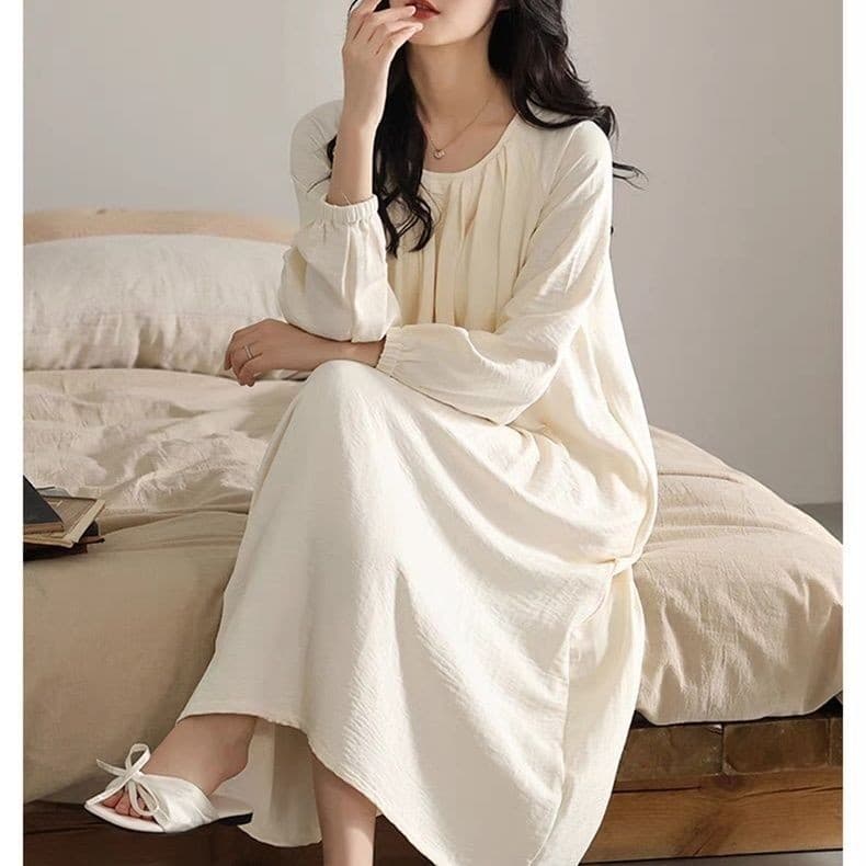 [JLYQ] Camisola feminina de tecido macio, tamanho grande, manga comprida, simples, para uso externo, YZ
