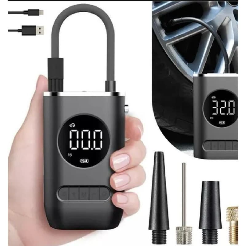 Compressor De Ar Elétrico Portátil Digital Para Pneu Carro Moto Bike Bicicleta Bola Piscina Inflável