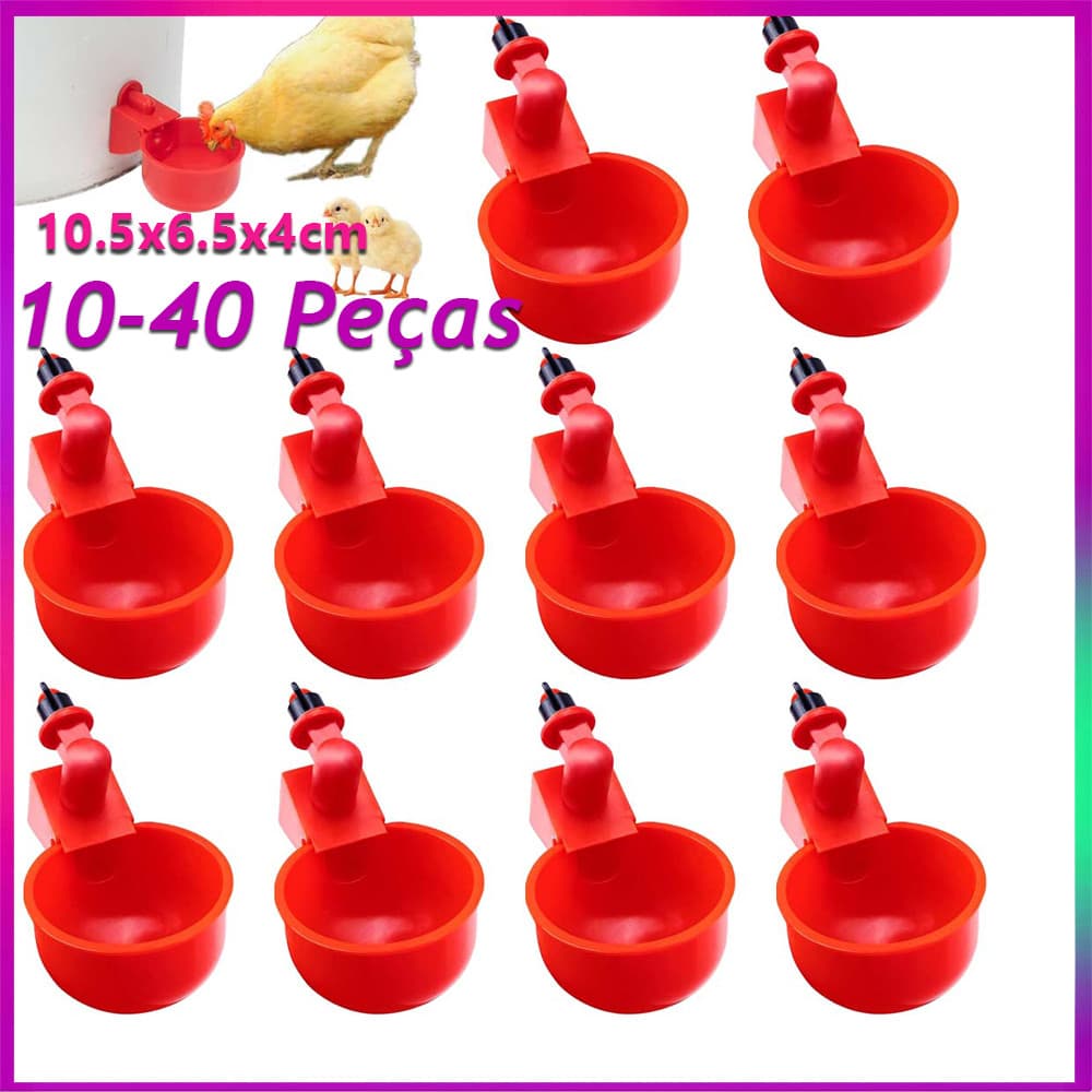 10/20/30/40pcs Bebedouro Automático Copo para Galinha Pato Frango Aves Para Gaiola Galinheiro Fazenda Vermelho