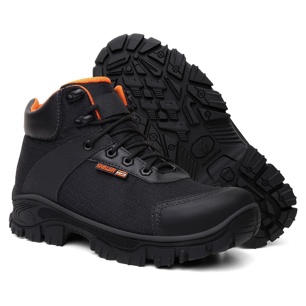 Sapato de Segurança Botina Masculina Cano Curto Couro Resistente Ideal para Trabalho Envio Rápido