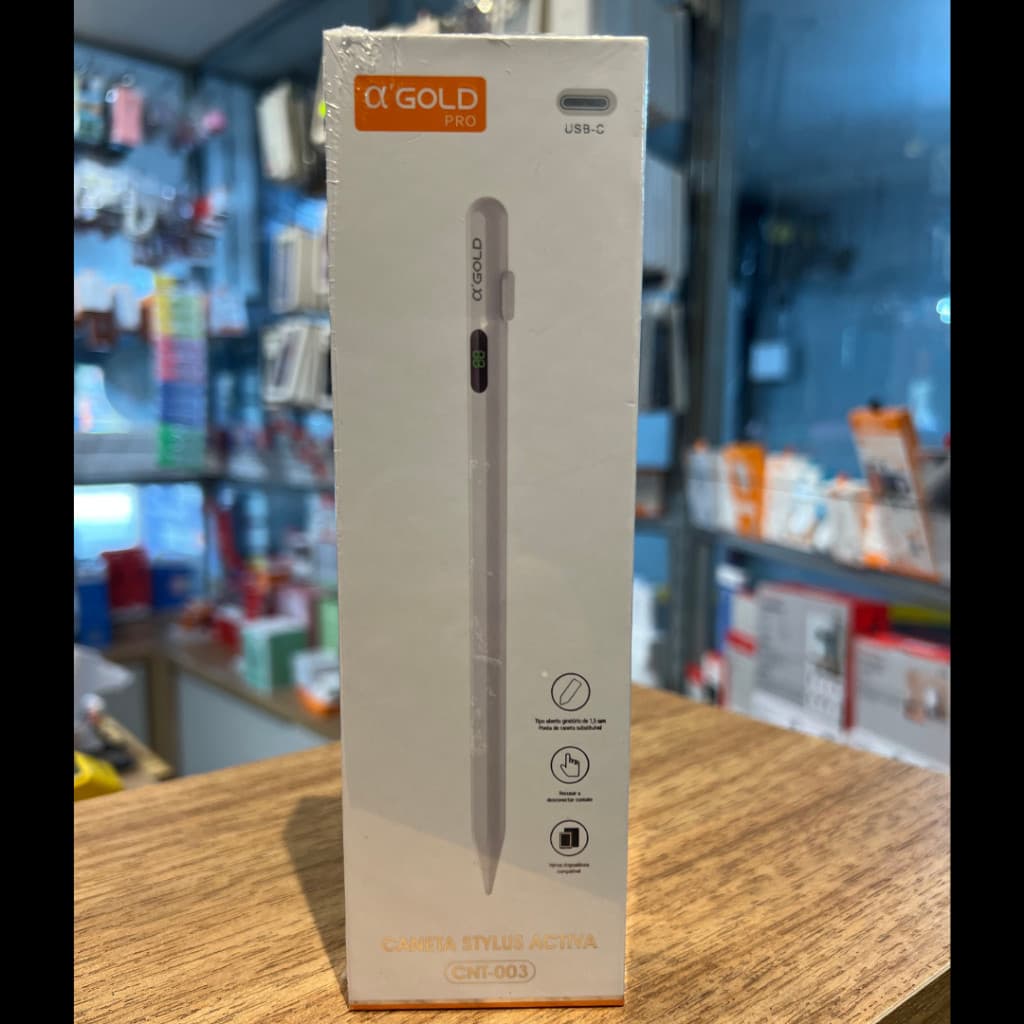 Caneta Universaç Stylus Activa Touch Recarregável Compatível com iOS e Android CNT-003