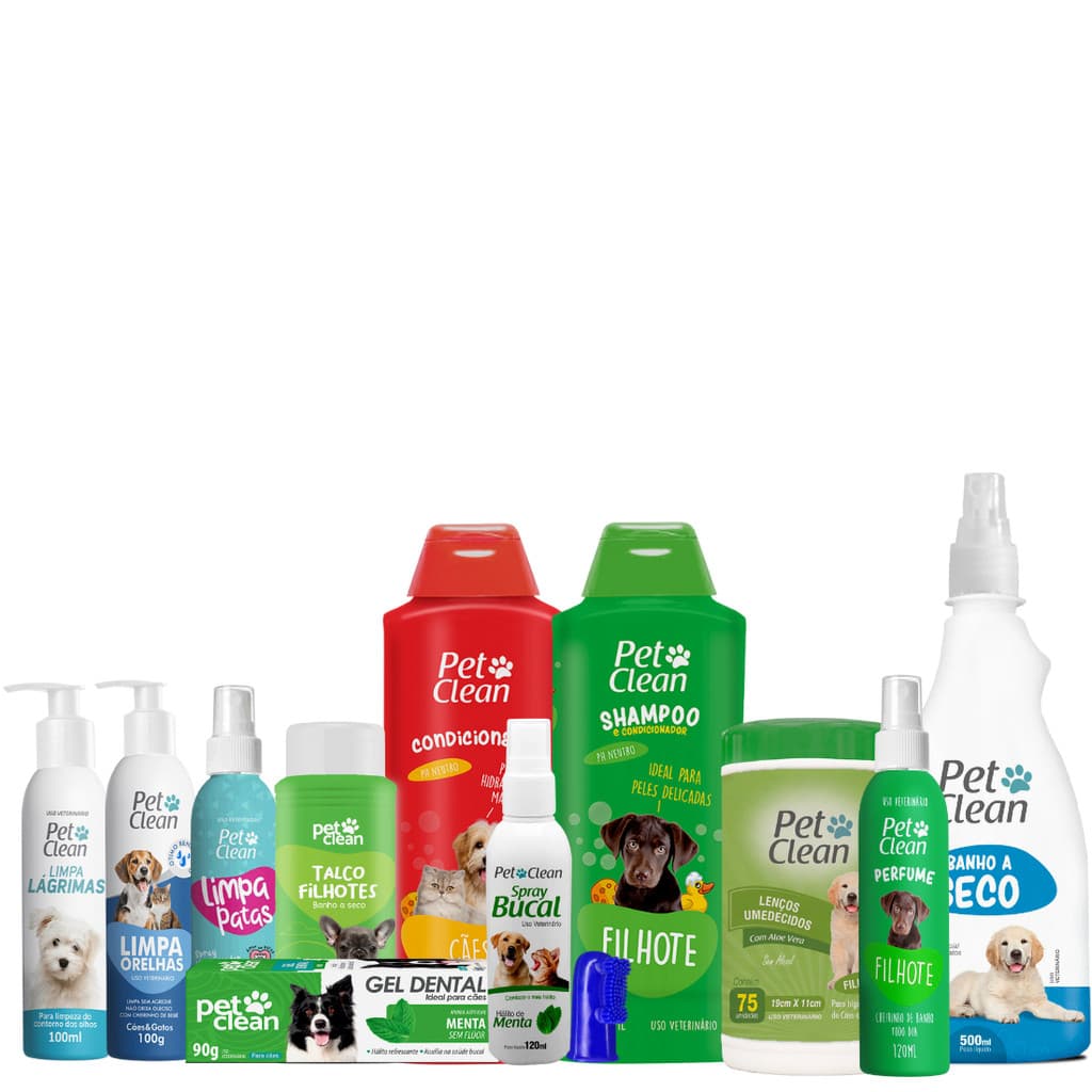 Kit Higiene Completo Filhote para Cães e Gato