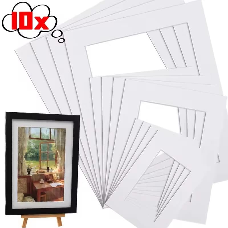 10 Pçs Conveniente Prático DIY Montagem Arte Aquarela Esboço Decoração Papel De-Imagem Família Moldura Tapete Cartolina