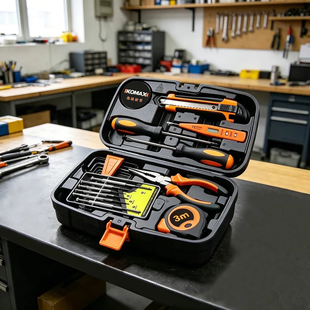 Kit Ferramentas 21 Peças Maleta Portátil Para Reparo Doméstico Alicate Chave de Fenda Fita Isolante Multiuso