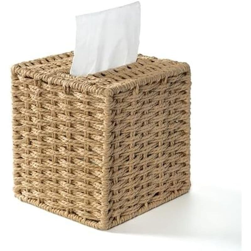 Capa De Caixa De Tecido De Fazenda AELS , Suporte De Papel De Seda Facial Palha À Mão Bonito , Decoração De Banheiro Boh