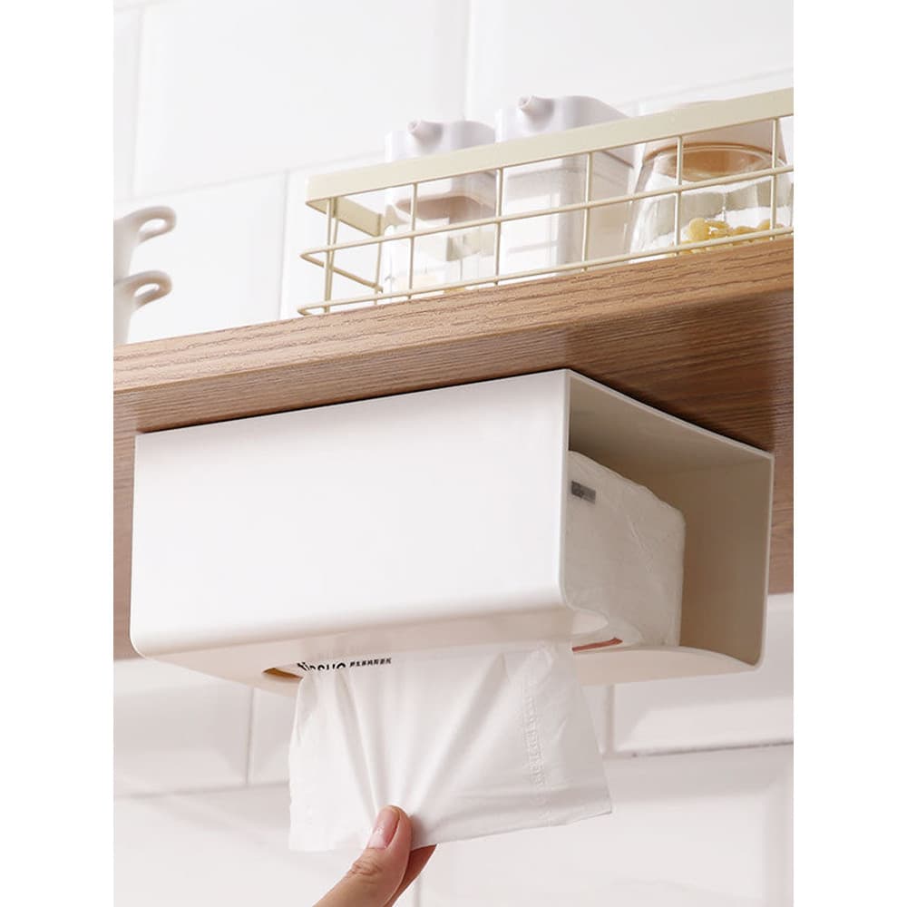 Caixa de tecido higiênico doméstico sem perfuração, à prova d'água, rolo de papel higiênico, Rack de armazenamento de pa
