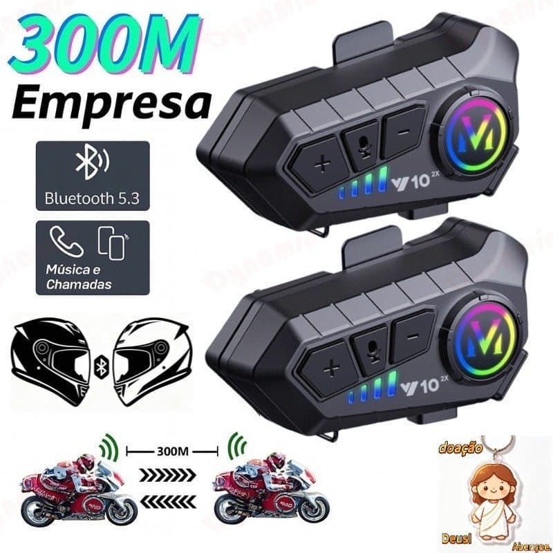 1PC/2PCS Intercomunicador Fone De Capacete Intercomunicador Para Capacete Ipx6 À Prova D'água Para Motocicleta
