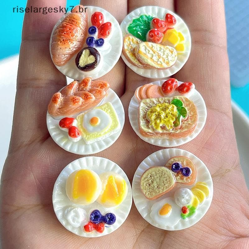 risela 6 Pçs/Set Casa De Boneca Cena Ornamentos DIY Paisagem Em Miniatura Decorações Do Jardim Fadas Acessórios Bonecas