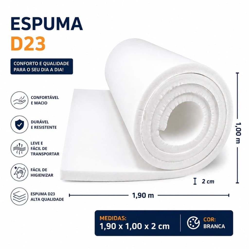 Espumas em metro 2 cm D23 1,90 X 1,00