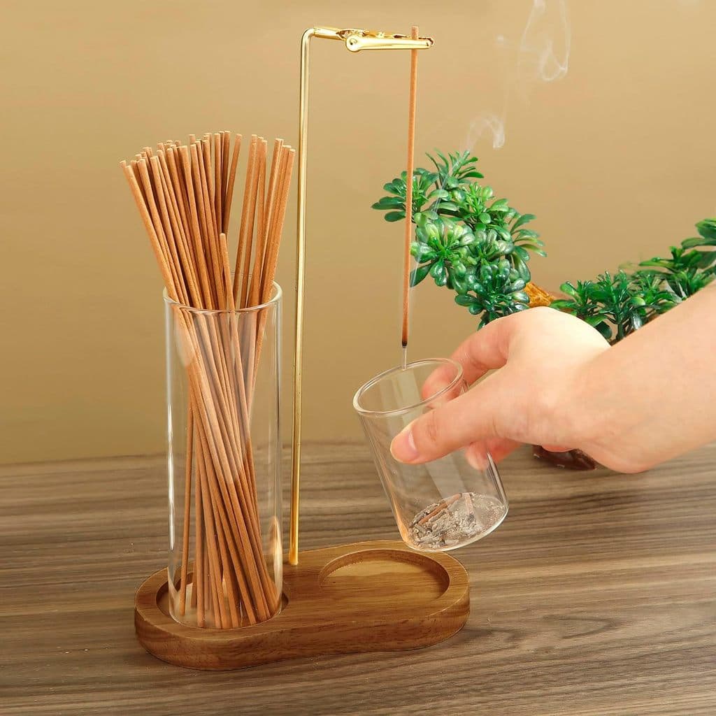 [Estoque pronto] Linha de queimador de incenso de madeira maciça Vara de incenso Clipe de incenso Moderno Simples Aromat