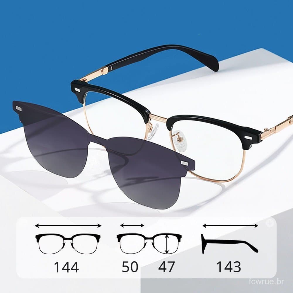 Óculos De Sol De Ímã Polarizado Para Homens Mulheres 2 Em 1 Clip On Sun Glasses