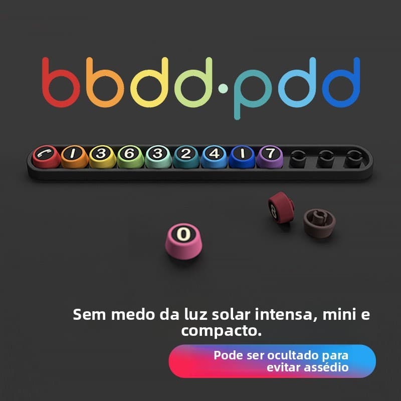 Doudou DIY Placa de número de estacionamento de carro Criativo Bonito Decoração de interiores de carro Reservador de tel