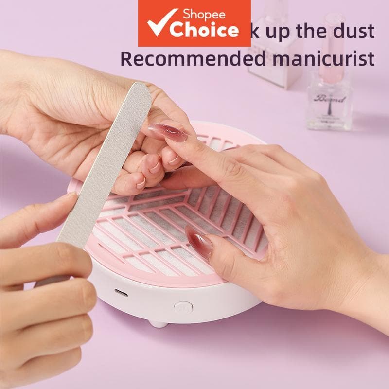 Coletor de pó para unhas com 10 refis de filtro – Portátil USB sem bateria, aspirador elétrico para manicure em unhas de
