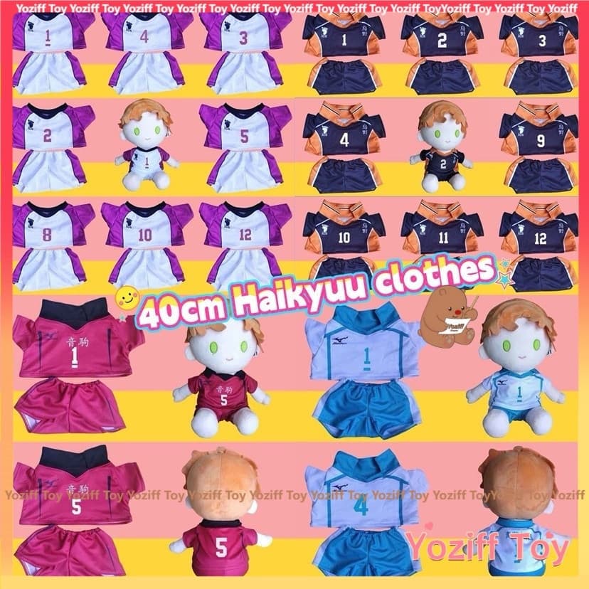 Haikyuu! Acessórios de Vestuário para Cosplay de Hinata Shoyo e Kei Tsukishima para Boneca de Pelúcia Sentada de 40cm, A