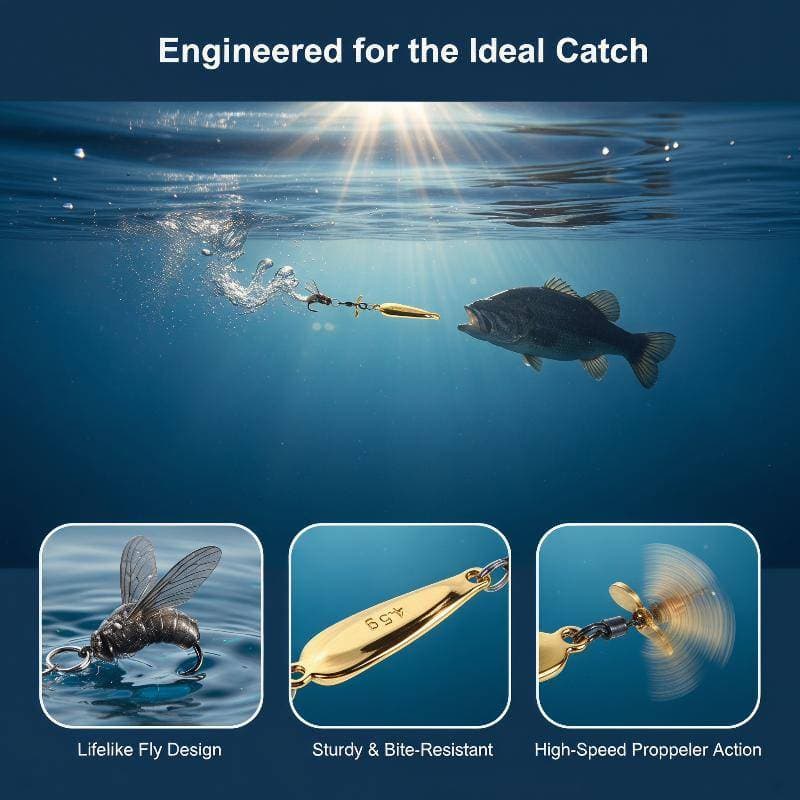 [hundr] 5 Unidades De Iscas Macias Para Insetos Com Mosca Giratória Lantejoulas De Metal Pescadores