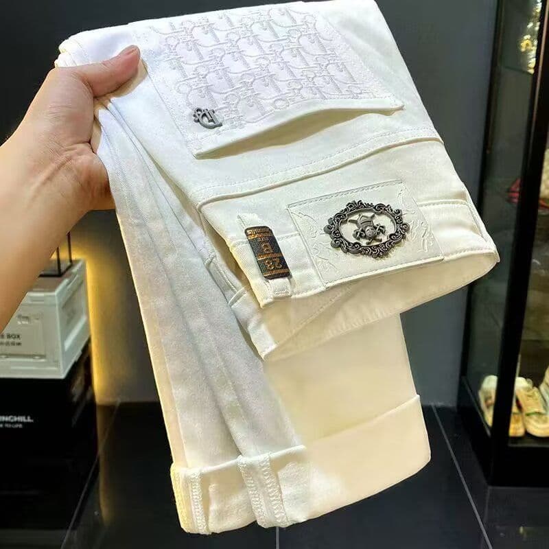 Outono inverno novos produtos na moda novas calças casuais masculinas All-Match padrão de abacaxi estiramento calças mag